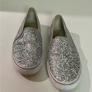 Keds Sparkling Silver Slip-On Shoes